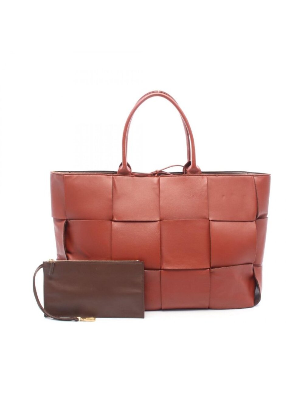Bottega Veneta Tote the Arco Large Intrecciato Brown Leather Maxi
